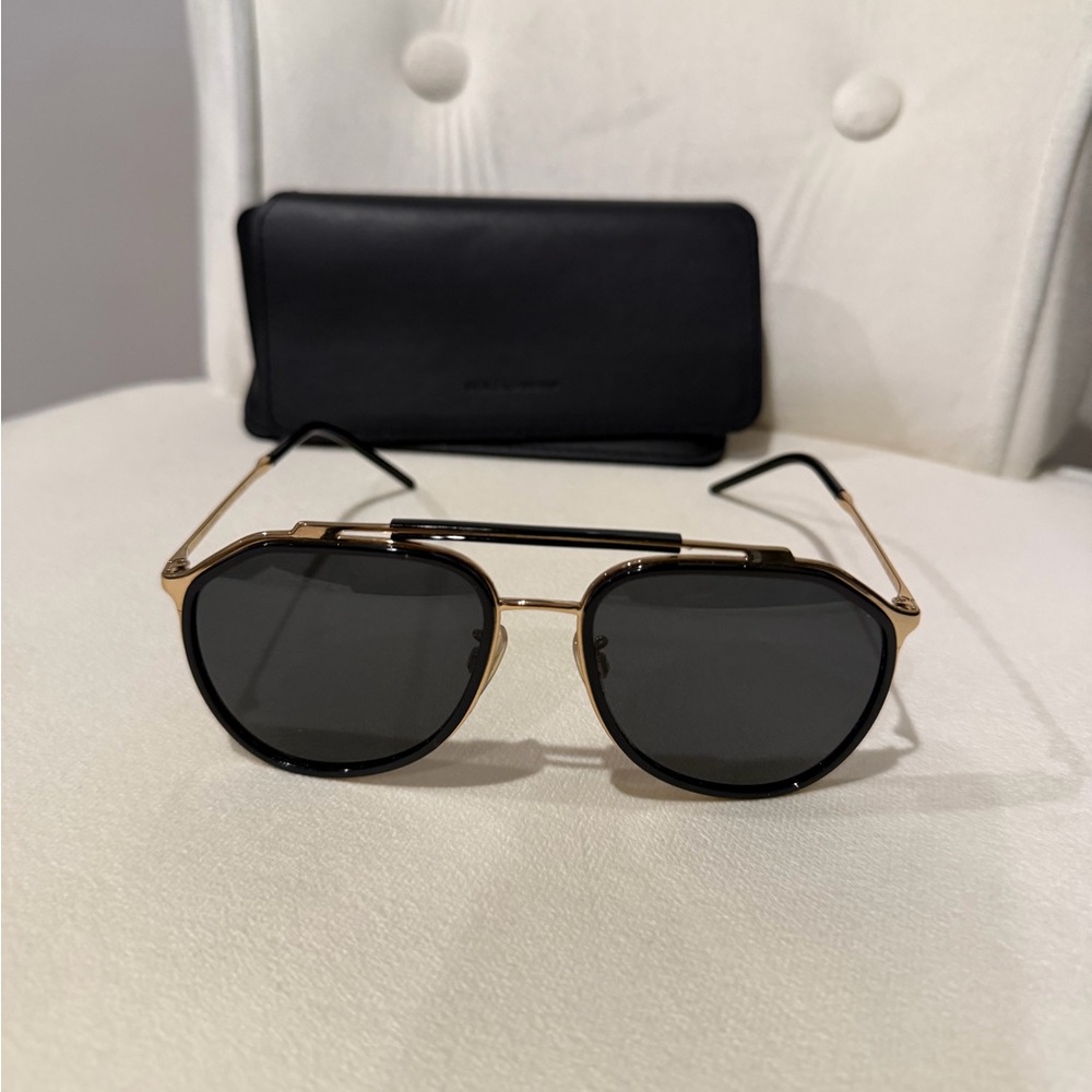 Dolce & Gabbana Gold and Black Sunglasses